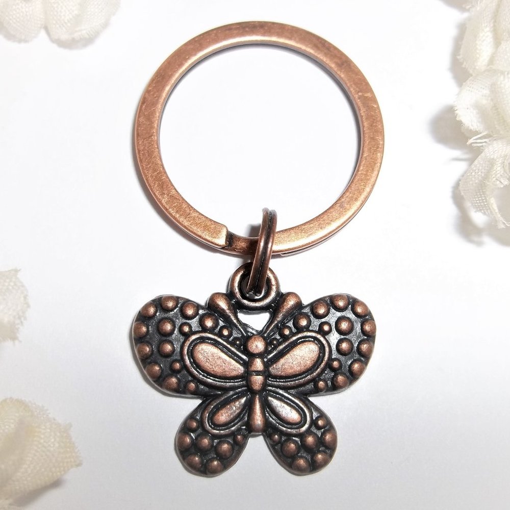 Keychain, Keyring, Butterfly Keychain, Butterfly Keyring, Boho Style Gift A130